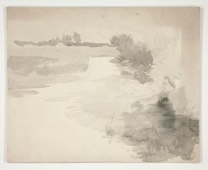 Landskap vid en flod av Edwin Austin Abbey