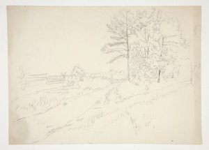 Landskap med väg som löper igenom av Edwin Austin Abbey