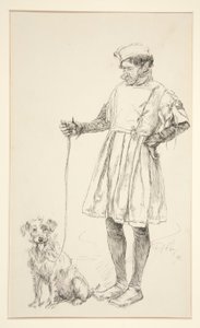 Launce and His Dog, från akt IV, scen iv, Two Gentlemen of Verona av Edwin Austin Abbey