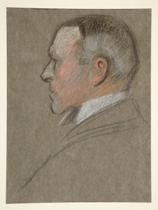 Vänster profilchef för man, för Edvards kröning. VII av Edwin Austin Abbey