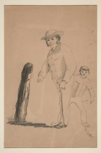 Man och pojke (rekto); Kinas huvuden och figurer (verso) av Edwin Austin Abbey
