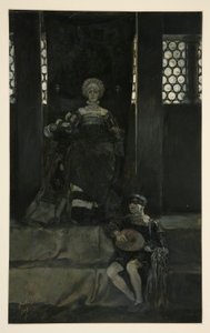 Mariana och pojksång - Akt III, Scen I, Mått för Mått av Edwin Austin Abbey