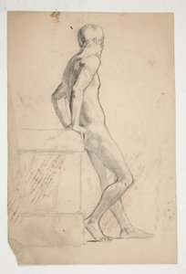 Studie av naken mansfigur, livsklass av Edwin Austin Abbey