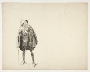 Peasant, sketch till en oidentifierad Shakespeare-pjäs av Edwin Austin Abbey