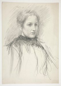 Porträtt av en ung fru Abbey (?) av Edwin Austin Abbey