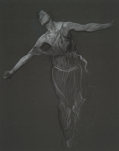 Möjligen en figurstudie för av Edwin Austin Abbey