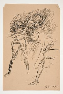 Preliminär skiss för akt IV, scen III, alla av Edwin Austin Abbey