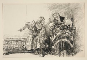 Proteus och hertigen, från akt III, scen i, Two Gentlemen of Verona av Edwin Austin Abbey