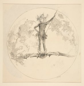 Puck, illustration till akt II, Scen II, En midsommarnatt av Edwin Austin Abbey