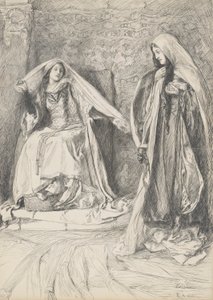 Rebecca och Rowena, illustration för Ivanhoe av Edwin Austin Abbey