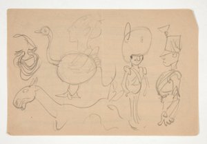 Ark med doodles av Edwin Austin Abbey