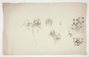 Skissblad för av Edwin Austin Abbey
