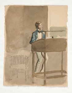 Skiss för Charles Dickens av Edwin Austin Abbey