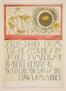 Skiss för en illustration för Selections from the Poetry of Robert Herrick (bok utgiven av Harper 1882, tidigare publicerad i Harper av Edwin Austin Abbey