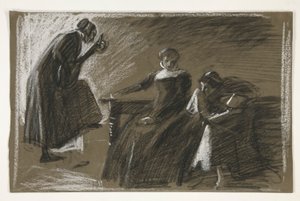 Skiss till en oidentifierad Shakespeare-pjäs av Edwin Austin Abbey