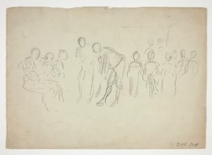 Skiss av en folkmassa - oidentifierad illustration av Edwin Austin Abbey