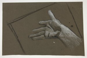 Skiss av en hand av Edwin Austin Abbey
