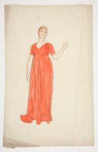 Skiss av en kvinna - kostymstudie för en pjäs? av Edwin Austin Abbey