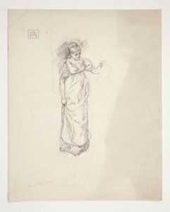 Skiss av en kvinna - oidentifierad illustration av Edwin Austin Abbey