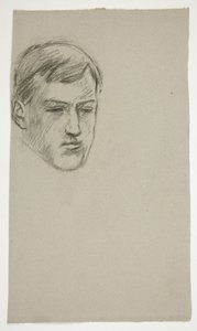 Skiss av en ung man (oidentifierad sitter) av Edwin Austin Abbey
