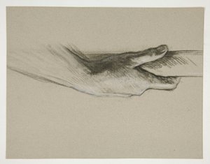 Skiss av en hand som greppar en stång av Edwin Austin Abbey