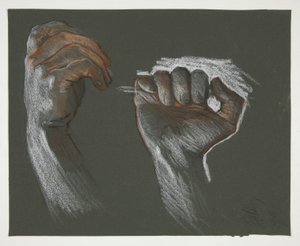 Skiss av två händer av Edwin Austin Abbey