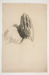 Skiss av två händer, knäppta i bön av Edwin Austin Abbey