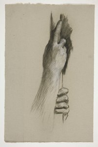 Skiss av två händer som klättrar på en stolpe av Edwin Austin Abbey