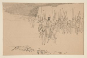 Soldat till häst - (oidentifierad illustration) av Edwin Austin Abbey