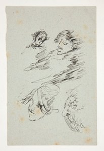 Studier av huvuden av Edwin Austin Abbey