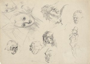 Studier av huvuden av Edwin Austin Abbey