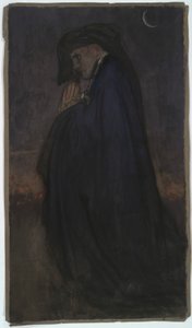Studie. Man i blå mantel, månsken av Edwin Austin Abbey
