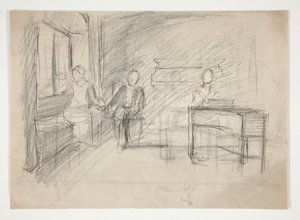 Studie för en gammal sång(?) (akvarell) av Edwin Austin Abbey