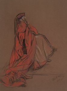 Studie för kardinal Woolsey för rättegången mot Catherine av Edwin Austin Abbey
