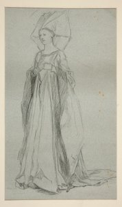 Studera för Lady Anne, för kung Richard III (?) av Edwin Austin Abbey