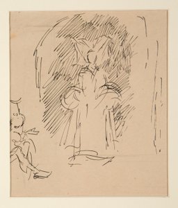 Studie för prästen och den stora damen (akvarell) av Edwin Austin Abbey