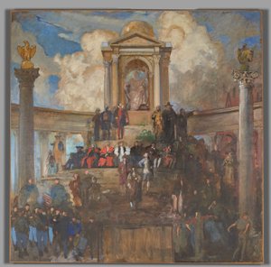 Studie för The Apotheosis of Pennsylvania, House of Representatives Chamber, Pennsylvania State Capitol, Harrisburg av Edwin Austin Abbey