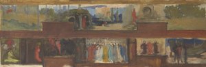 Studie för The Quest and Achievement of the Holy Grail, Book Delivery Room, Boston Public Library av Edwin Austin Abbey