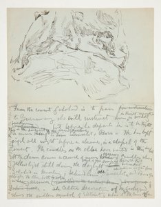 Studie för The Quest of the Holy Grail (serie med femton målningar för Boston Public Library, färdig 1901): studie av draperi av Edwin Austin Abbey