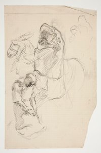 Studie för The Quest of the Holy Grail (serie med femton målningar för Boston Public Library, färdig 1901) av Edwin Austin Abbey