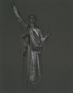 Studie för allegorisk konstfigur, rondel i rotundan i Pennsylvania State Capitol Building, Harrisburg, 1902-1911 av Edwin Austin Abbey