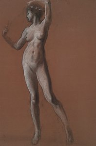 Studera för figur av 3 pm för av Edwin Austin Abbey
