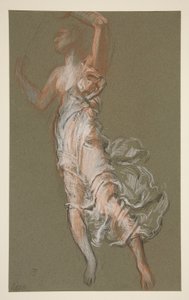 Studera för figur av 3 pm in av Edwin Austin Abbey