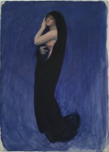 Studera för figur av 4 am in av Edwin Austin Abbey