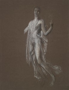 Studera för figuren 5 am(?) in av Edwin Austin Abbey