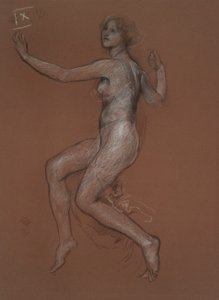 Studera för figur av 9 am för av Edwin Austin Abbey