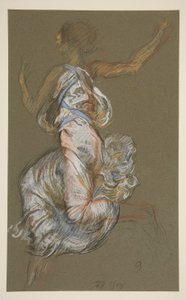 Studera för figur av 9 am in av Edwin Austin Abbey