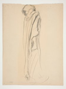 Studera för figuren 21:00 in av Edwin Austin Abbey