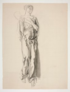 Studera för figur av överflöd i väggmålningen, Science Revealing the Treasures of the Earth, vid State Capitol-byggnaden i Harrisburg, Pennsylvania av Edwin Austin Abbey