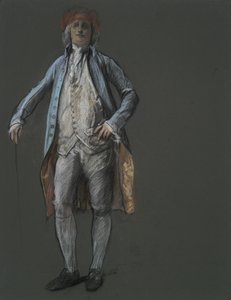 Studie för figur av Benjamin Franklin i av Edwin Austin Abbey